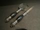 Repro 19th C Antique Nickle Plated Brass & Black Horn Magnifier & Letter Opener Primitives photo 6