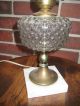 Early Kerosene Lamp,  Electrified,  Brass/marble Base,  Very Elegant Primitives photo 2