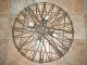 Vintage Antique Round Folding Metal Wire Clothes Laundry Cart Basket Wheels Primitives photo 2