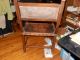 Antique Primitive Art Leather And Wood Arm Chairs - Matching Set Primitives photo 7