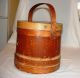 Vintage Wooden Bucket Old Firkin W/lid & Handle Primitives photo 3