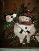 Prim Black Burlap Star Olde Snowman Hobo North Pole Bound Primitives photo 1