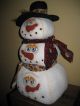 Primitive Hc Holiday Christmas Standing Stacked Snowman Doll Shelf Sitter Primitives photo 6