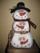 Primitive Hc Holiday Christmas Standing Stacked Snowman Doll Shelf Sitter Primitives photo 7