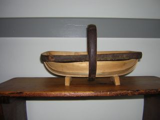 English Vintage Wooden Trug/basket For Display Or Garden. . .  Mint photo