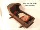 Early Toy Hooded Cradle,  C1850,  Sq Nailed,  Old Red,  14 