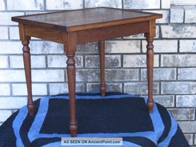 Primitive Child Wood Kitchen Tea Table Art Aafa Sofa End Oak Toy Primitives photo