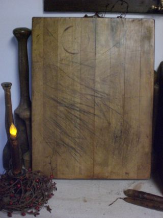 Primitive Large Old Wooden Cutting Board / Butcher Block Wood photo