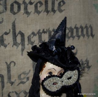 Halloween Witch Doll Ooak Cloth And Clay Doll Antique photo