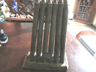 Antique Primitive Tin Candle Mold 12 Tubes For Making 10 