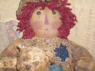 Primitive Handmade Raggedy Ann Doll photo