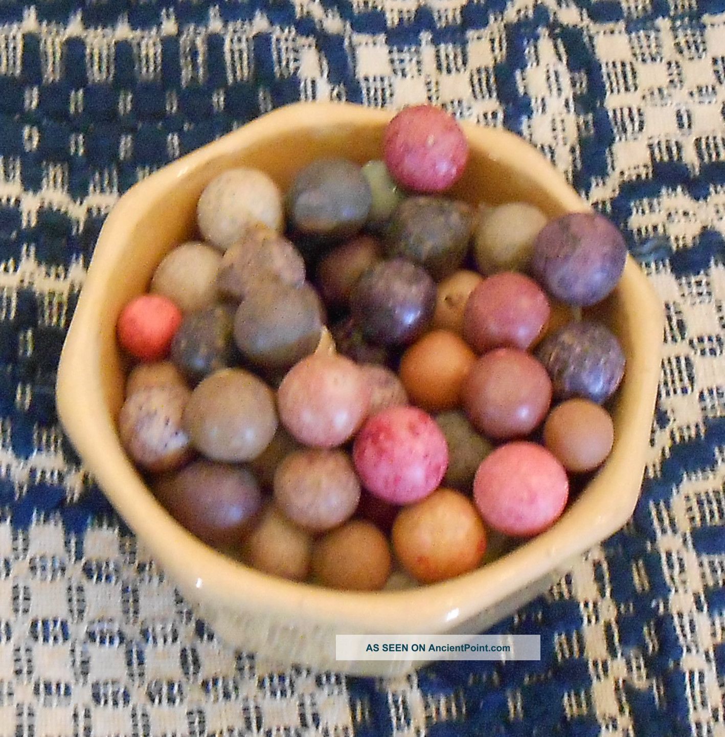 Aafa - 50 Old Hand - Made Clay Marbles - -. Primitives photo