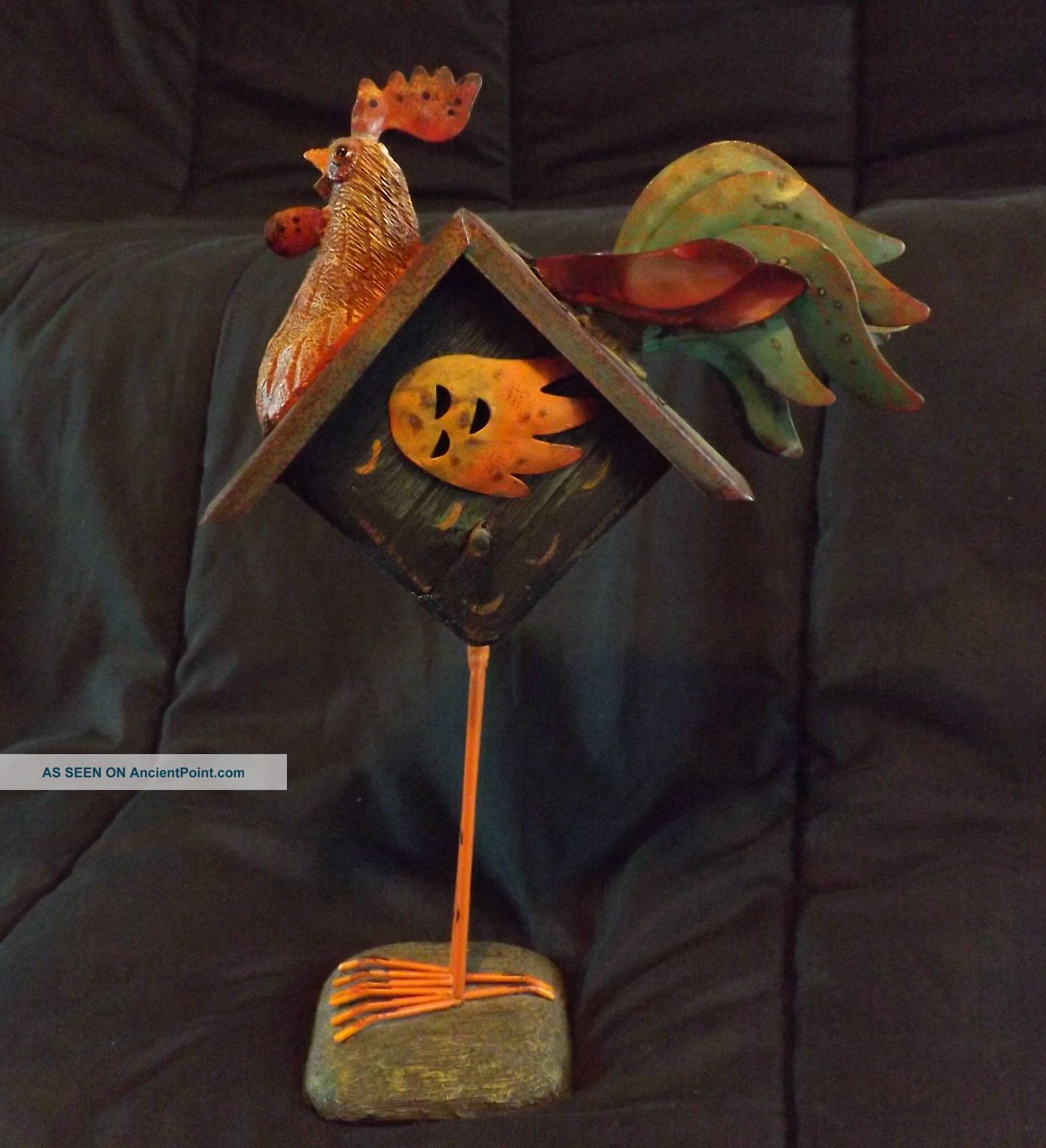 Rustic Folk Art Tin Rooster Primitives photo