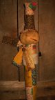 Folk Primitive Christmas Old Quilt Snowman Doll Stocking Ornament Ornies Greeter Primitives photo 1