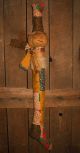 Folk Primitive Christmas Old Quilt Snowman Doll Stocking Ornament Ornies Greeter Primitives photo 4