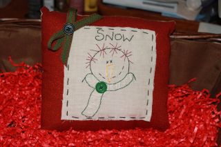 Primitive Stitchery Pillow - Christmas Annie Pillow photo