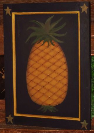 Primitive Hp Folk Art Pineapple Door Panel photo