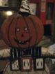 Primitive Pumpkin Man Wood And Metal Figure Holding Boo Sign Cute Fall Decor Primitives photo 7