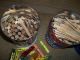 Over 250 Vintage Clothespins Round Wooden Flat Colored Plastic With Bag Primitives photo 2