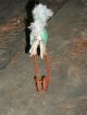 Folk Art Toy Green Hand Sewn Rocking Horse Silk And Canvas Embroidered Primitives photo 3