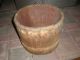 Vintage Old Red Paint Wooden Bucket/well Pail Primitives photo 4