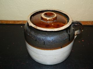 Estate Sale,  Antique Stoneware Pottery 1 Grt Bean Pot photo
