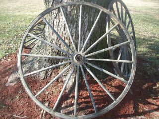 Set Of 4 Antique Wood Wagon Wheel Primitive Old Western Farm Decor Matching photo