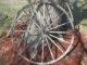 Set Of 4 Antique Wood Wagon Wheel Primitive Old Western Farm Decor Matching Primitives photo 3