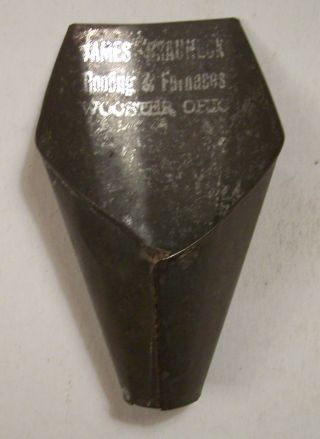 Antique Handmade Primitive Tin Funnel,  6 