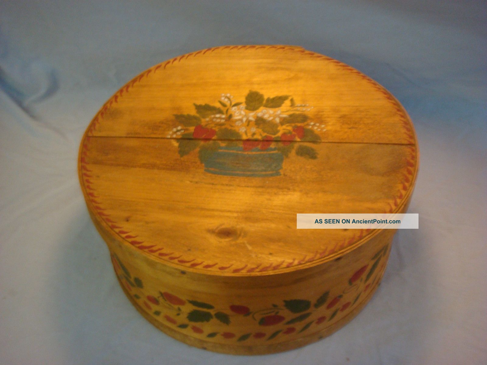 Vintage Large,  16 - In.  Across,  Wooden Pantry Box / Cheese Box Boxes photo