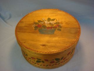 Vintage Large,  16 - In.  Across,  Wooden Pantry Box / Cheese Box photo