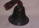 New England 1800 ' S Brass Sheep Or Cow Bell W/ Leather Strap Primitives photo 1
