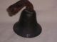 New England 1800 ' S Brass Sheep Or Cow Bell W/ Leather Strap Primitives photo 2