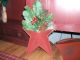 Primitive Country Christmas Decor Tin Star Wall Pocket Decoration Berries/pine Primitives photo 3