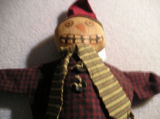 Punch Needle Primitive Folk Art Country Snowman Doll Antique Vintage New Old photo