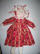 Primitive Country Raggedy Doll Rag Hair Sunflower Red Dress Tea Stained Primitives photo 3