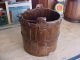 American Antique Wood & Iron Well Water Bucket Primitives photo 2