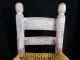 Vintage Childs Wood & Wicker Primitive Hand Painted Seat Antique Aafa Folk Art Unknown photo 3
