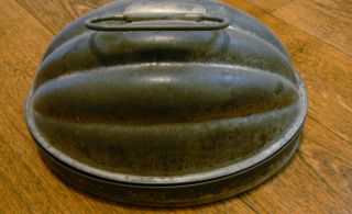 Vintage Tin Metal Acorn Squash Or Melon Shaped Mold Kitchen Primitive photo