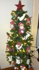 Primitive Folk Art Christmas Santa Doll Tea Light Ornaments Set Of 2 Tmap Primitives photo 3