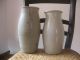 1800s 2 Antique Saltglazed Farm Pitcher Creamer Jug Confit Pottery Crock Pot Old Primitives photo 2