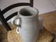 1800s 2 Antique Saltglazed Farm Pitcher Creamer Jug Confit Pottery Crock Pot Old Primitives photo 8
