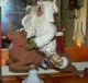 Primitive Folk Art Christmas Santa Doll,  Toy Bag & Drum,  Riding Reindeer Tmap Primitives photo 1