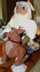 Primitive Folk Art Christmas Santa Doll,  Toy Bag & Drum,  Riding Reindeer Tmap Primitives photo 8