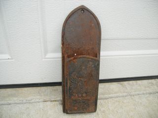 Vintage Box - Cast Iron - Long Match Stick Safe - Eagle Barn Find photo