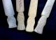 Five Vintage Hand - Carved Cow Horn Spoons Scottish Thistle Finials Scotland Primitives photo 3