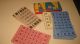75 Vintage Bingo Game Cards & Box Of Game Pieces Primitives photo 1