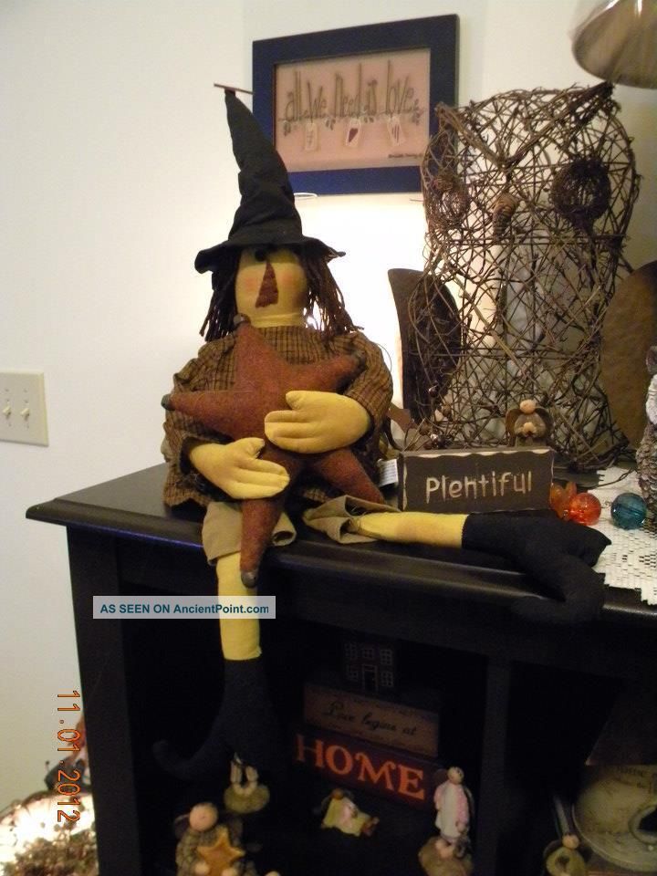Primitive Witch Doll Holding Star With Rusty Bells Primitives photo