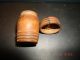Primitive Miniatures - Wooden Barrel Box - Screw - On Lid + Hand - Carved Almond Basket Primitives photo 4