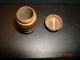 Primitive Miniatures - Wooden Barrel Box - Screw - On Lid + Hand - Carved Almond Basket Primitives photo 5